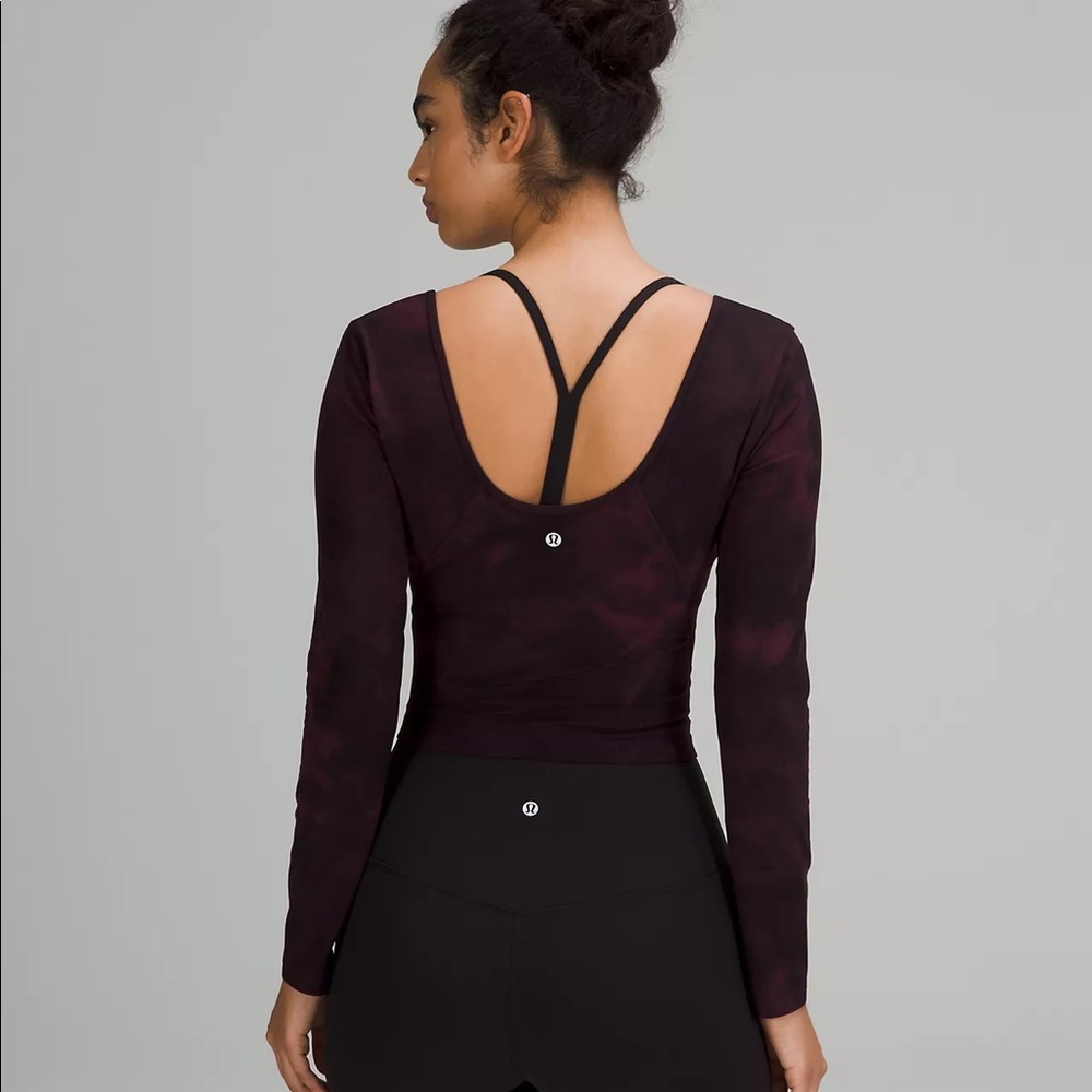 lululemon Align Long Sleeve Shirt DIDC size 6 Diamond dye cassis black - Picture 8 of 8